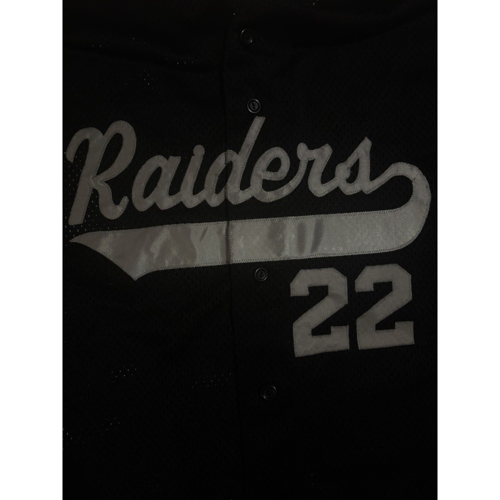 Vintage Majestic Raiders #22 Baseball Jersey Black Mesh Made USA Adult 2XL - Picture 6 of 10